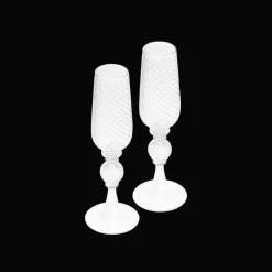 Christofle Blown Glass Champagne Flute Set