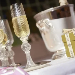 Christofle Blown Glass Champagne Flute Set