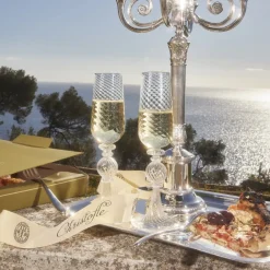 Christofle Blown Glass Champagne Flute Set