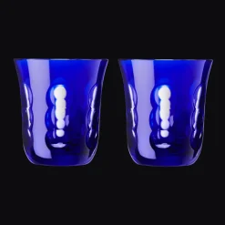 Christofle Blue Crystal Water Goblets - Set of 2