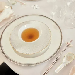 Christofle Dessert Plate Porcelain Gold