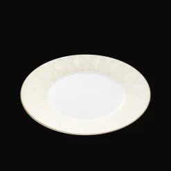 Christofle Dinner Porcelain Plate Gold Finish
