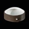 Christofle Glass & Bronze Leather Paperweight