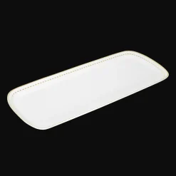 Christofle Gold Finish Porcelain Cake Platter - 15 x 6 in