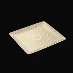 Christofle Gold Finish Porcelain Rectangular Tray - 7 x 6 in