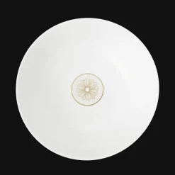 Christofle Gold Finish Porcelain Salad Serving Bowl