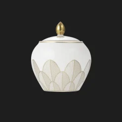 Christofle Gold Finish Porcelain Sugar Bowl