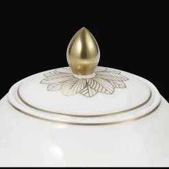 Christofle Gold Finish Porcelain Sugar Bowl