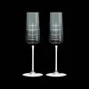 Christofle Grey Crystal Flutes - Set of Two