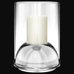 Christofle Large Stainless Steel Hurricane Candle Holder