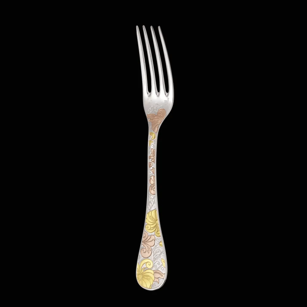 Christofle Partially Gilded Rose & Yellow Gold Dinner Fork