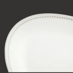 Christofle Platinum Finish Oval Porcelain Platter - 15 in