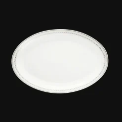 Christofle Platinum Finish Porcelain Oval Platter