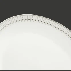 Christofle Platinum Finish Porcelain Oval Platter