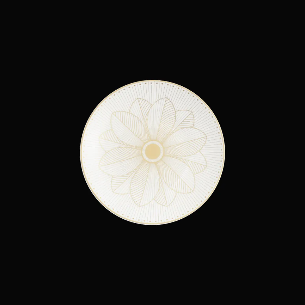 Christofle Porcelain Bread Plate Gold Finish
