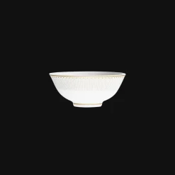 Christofle Porcelain Chinese Rice bowl Gold Finish