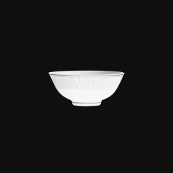 Christofle Porcelain Chinese Rice Bowl Platinum Finish