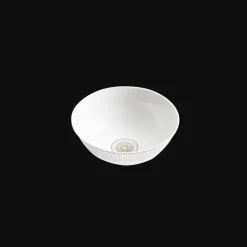 Christofle Porcelain Chinese Rice Bowl Platinum Finish