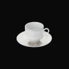 Christofle 2 Porcelain Coffee Cup and Saucers Gold Finish