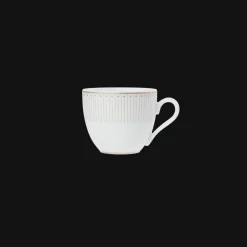 Christofle 2 Porcelain Coffee Cup and Saucers Gold Finish
