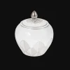 Christofle Porcelain Covered Sugar Bowl 30cl Platinum Finish