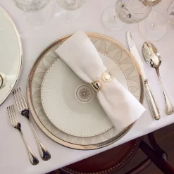 Christofle Porcelain Dessert/Luncheon/Salad plate Platinum Finish