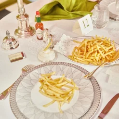 Christofle Porcelain Dinner plate Platinum Finish