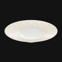 Christofle Porcelain Large Rim Plate Gold Finish