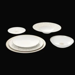 Christofle Porcelain Large Rim Plate Gold Finish