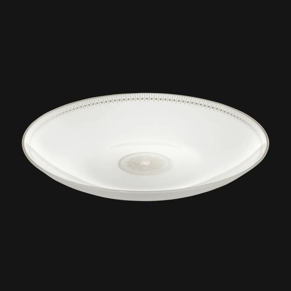 Christofle Porcelain Open Vegetable Dish Platinum Finish