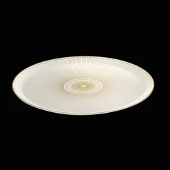 Christofle Porcelain Pie Dish Gold Finish