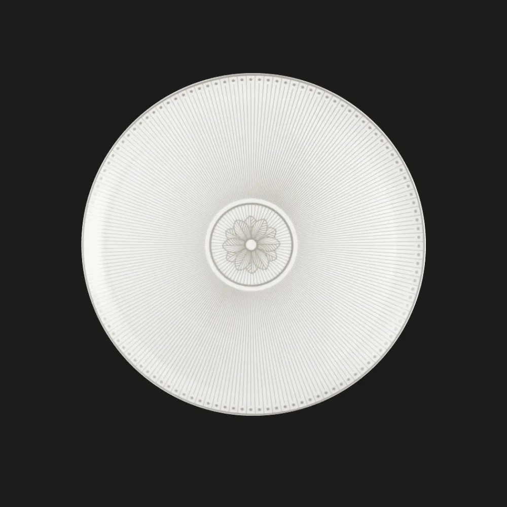 Christofle Porcelain Pie Dish Platinum Finish