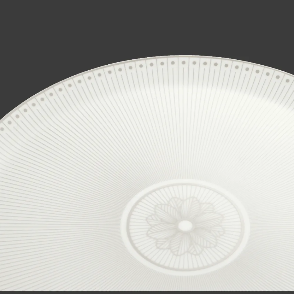 Christofle Porcelain Pie Dish Platinum Finish