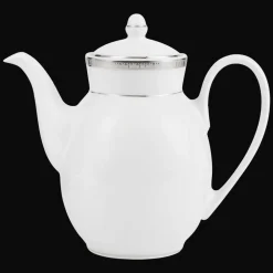 Christofle Porcelain Pot Platinum Finish