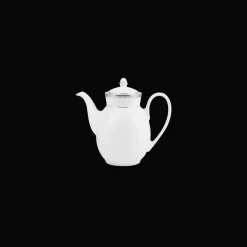 Christofle Porcelain Pot Platinum Finish