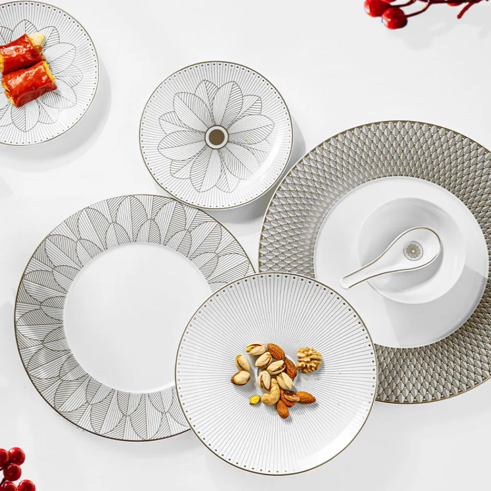 Christofle Porcelain Underplate Platinum Finish