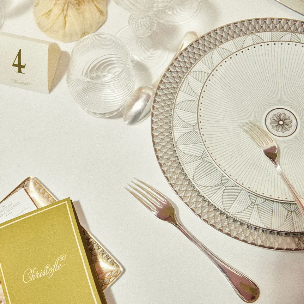 Christofle Porcelain Underplate Platinum Finish