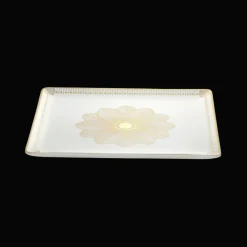 Christofle Rectangular Porcelain Tray Gold Finish - 22 x 20 cm