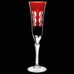 Christofle Red Crystal Champagne Flute