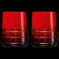 Christofle Red Crystal Water Glasses - Set of Two