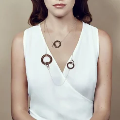 Christofle Rosewood & Sterling Silver Necklace