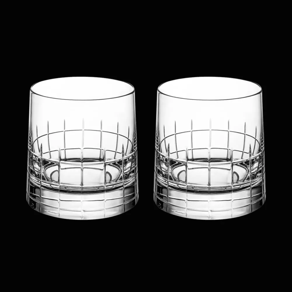 Christofle Set of 2 crystal double old fashioned glasses