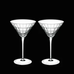 Christofle Set of 2 Crystal Martini Glasses