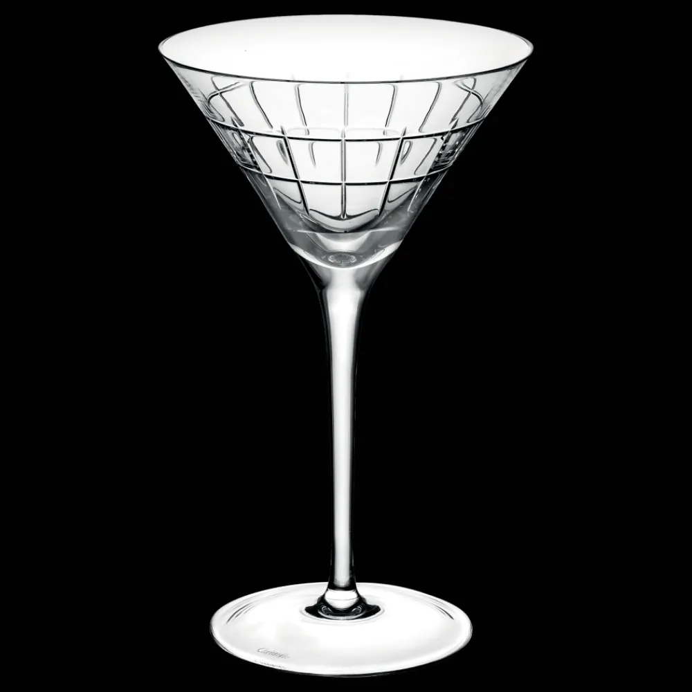 Christofle Set of 2 Crystal Martini Glasses