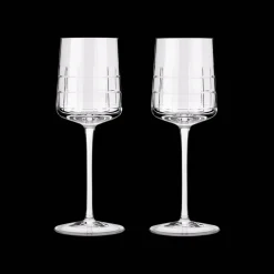 Christofle Set of 2 Crystal White Wine Glasses