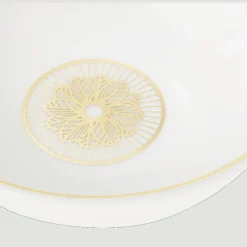 Christofle Set of 2 Porcelain Chinese Cups Gold Finish