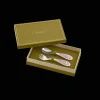 Christofle Silver-Plated Baby Spoon & Fork Set - Rose Quartz