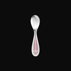 Christofle Silver-Plated Baby Spoon & Fork Set - Rose Quartz