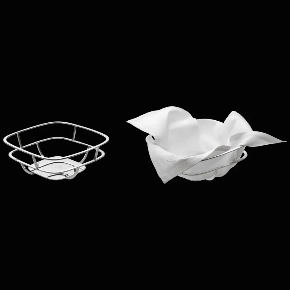 Christofle Silver-Plated Bread Basket with Napkins