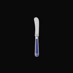 Christofle Silver-Plated Butter Spreader - Marbled Blue